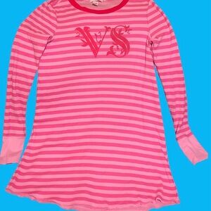 Victoria's Secret Pink and Red Striped Nightshirt Sz.S